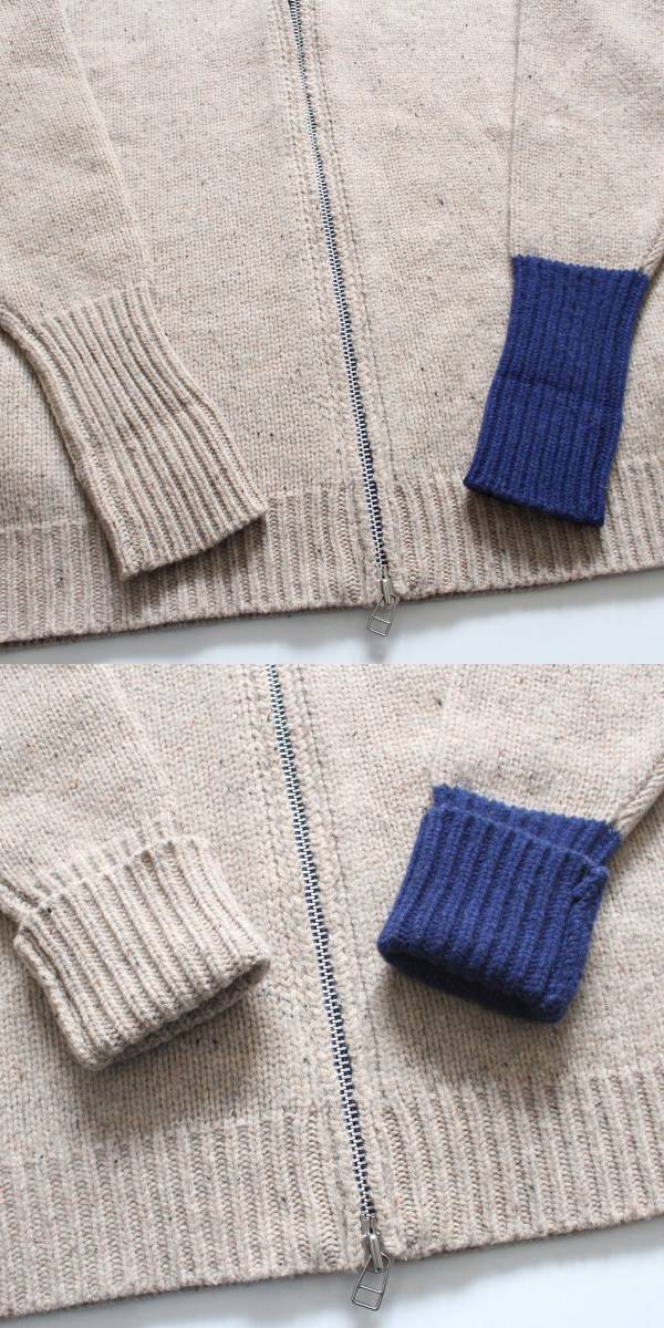 [ is lada mania ] Zip up wool knitted M size cardigan 51-15-0513-156 regular price \\28,600 sweater ta-toru neck high‐necked 