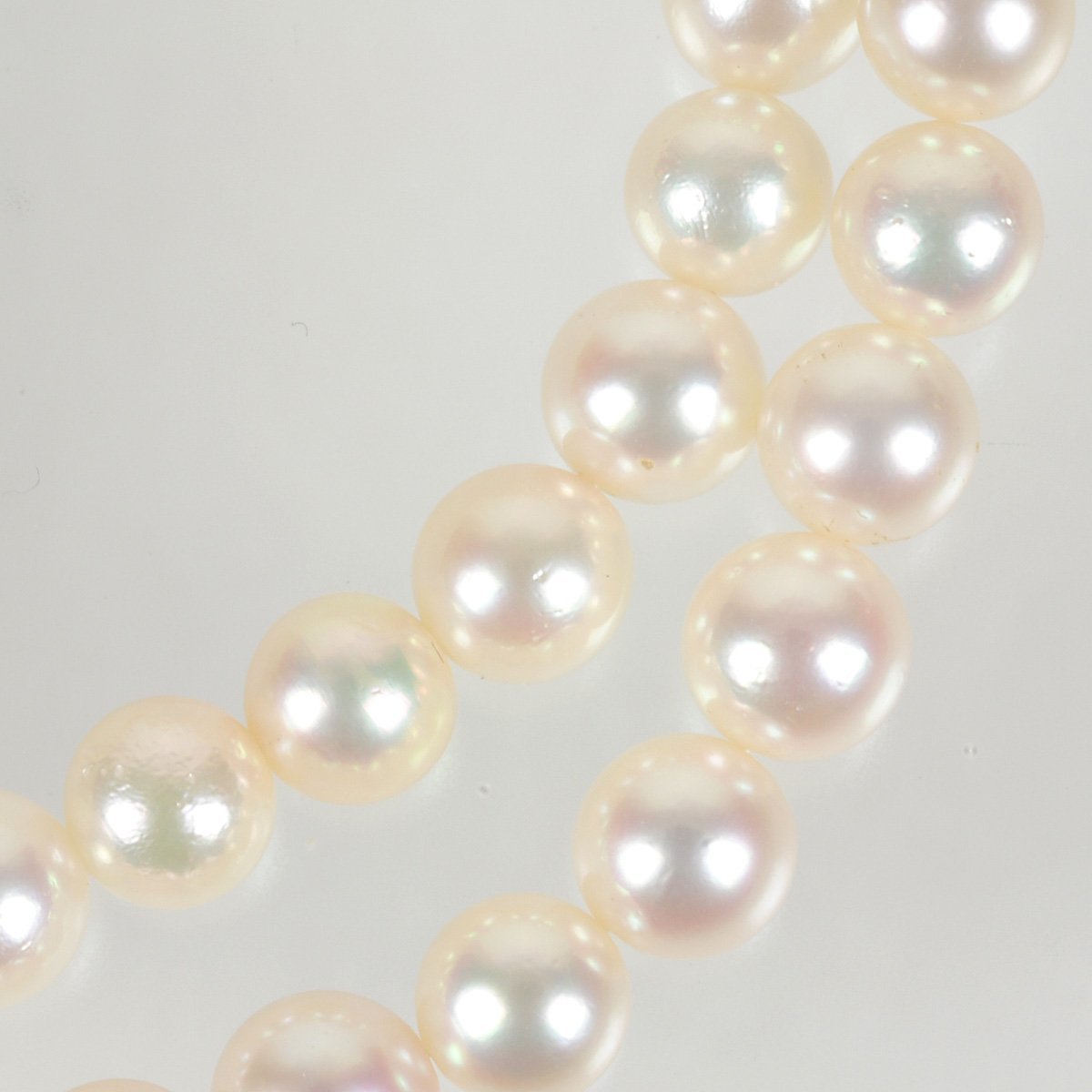 K18 養殖真珠 6.4-6.8mm ネックレス 45cm 28.1g ホワイト系 送料無料 【c55】 パール 本真珠 糸替え済み 中古 ‡_画像7