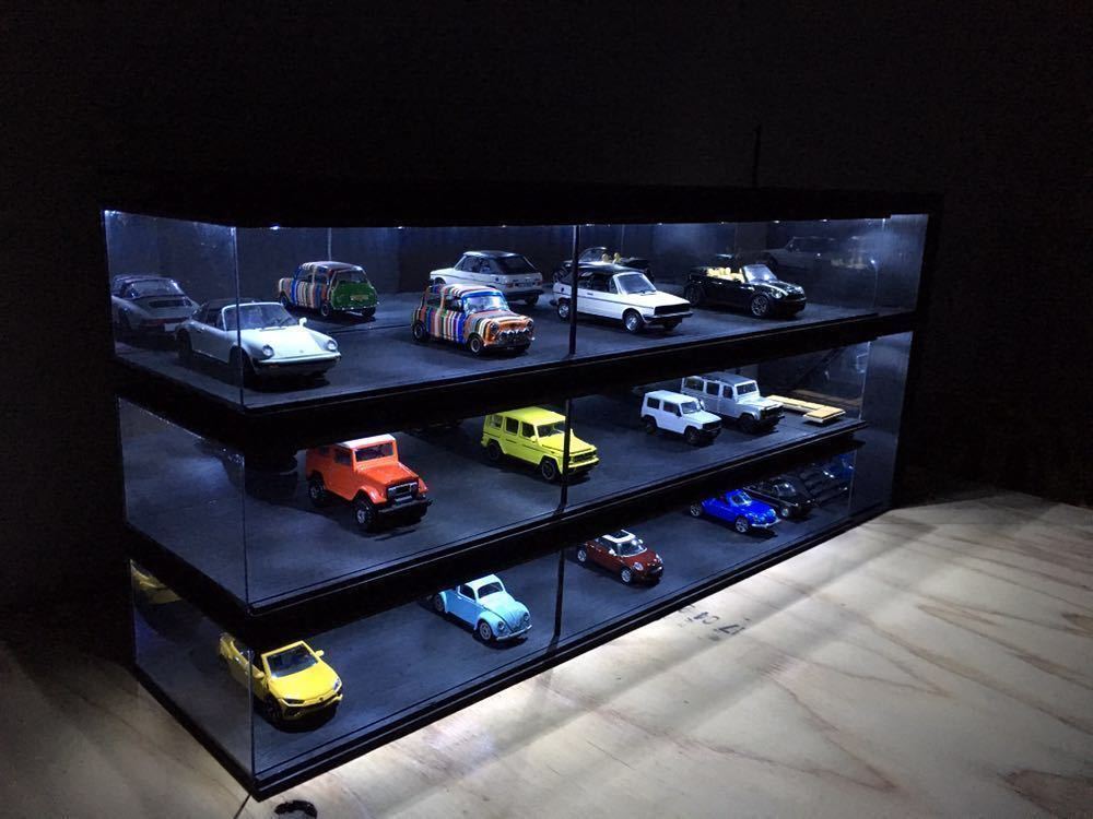 カーディーラー3階 ブラックモデル ジオラマ模型 ミニカー鑑賞 LED 1/64,1/43_画像4