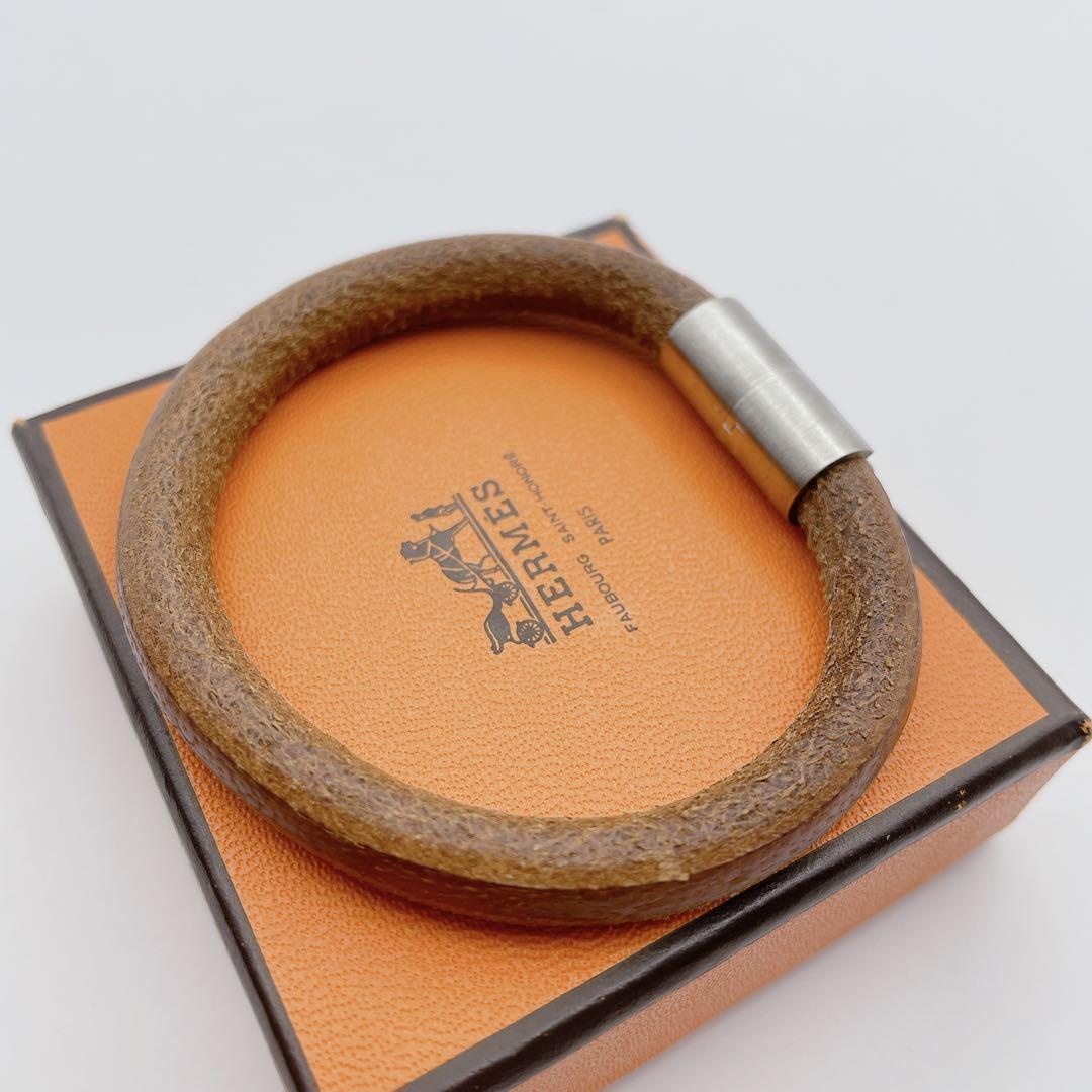 美品】HERMES エルメス イオタ レザー ブレスレット リング 美品】HERMES エルメス イオタ レザー ブレスレット リング