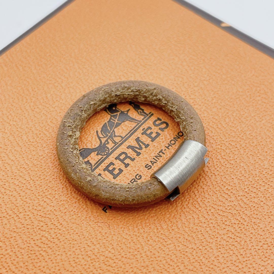 美品】HERMES エルメス イオタ レザー ブレスレット リング 美品】HERMES エルメス イオタ レザー ブレスレット リング