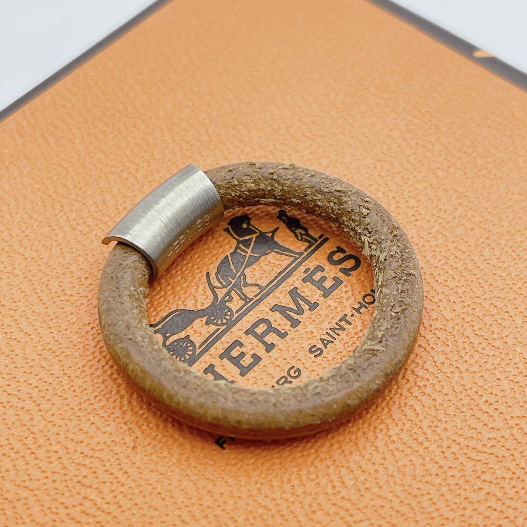 美品】HERMES エルメス イオタ レザー ブレスレット リング 美品】HERMES エルメス イオタ レザー ブレスレット リング