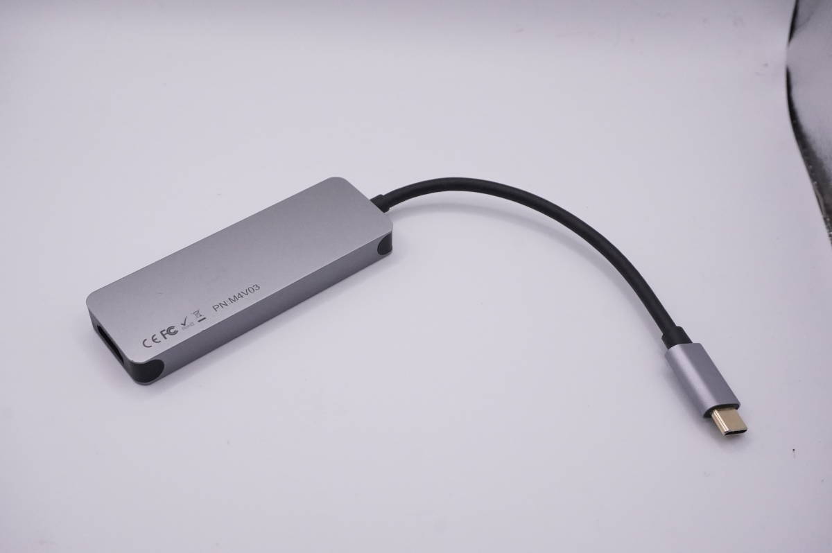 TYPE-C → HDMI 出力 ＆ USB 3port ハブ 4 in 1 アルミ ① QGeeM M4V03 ★ スマホの画面を大画面で ※出力対応機種のみの画像2
