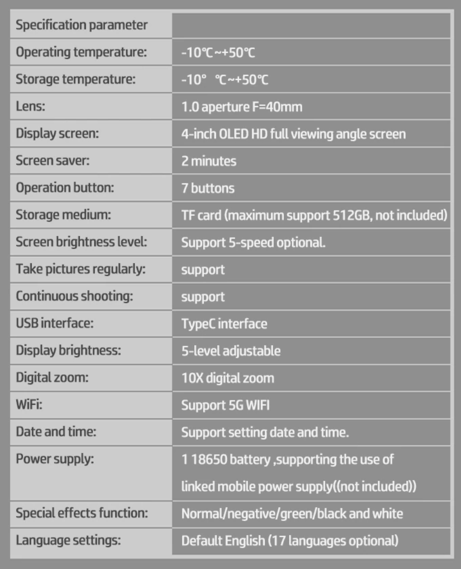 ラス１ ★ フルカラー ナイトビジョン カメラ ★ ４K　Wifi　動画　静止画　x10倍ズーム　マニュアル　日本語　18650　NightVision　暗視_画像7