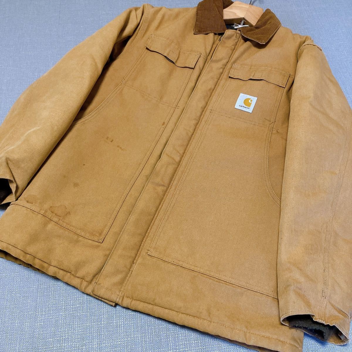 Carhartt カーハート トラディショナル ワークジャケット ダック ブラウン 古着 80s 星タグ 42(XL) Vintage 1円_画像2