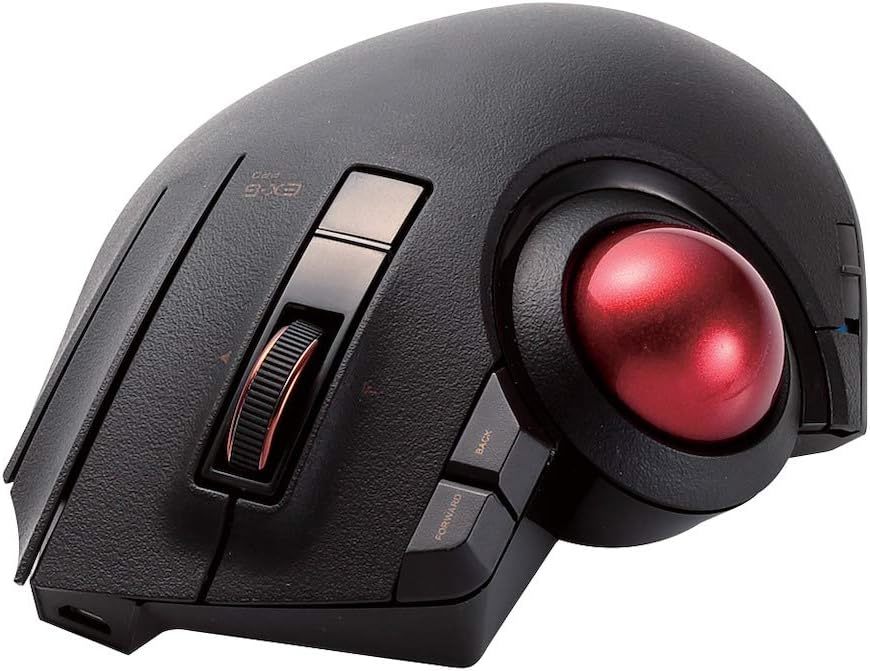 エレコム トラックボールマウス/親指/8ボタン/有線/無線/Bluetooth/ブラック