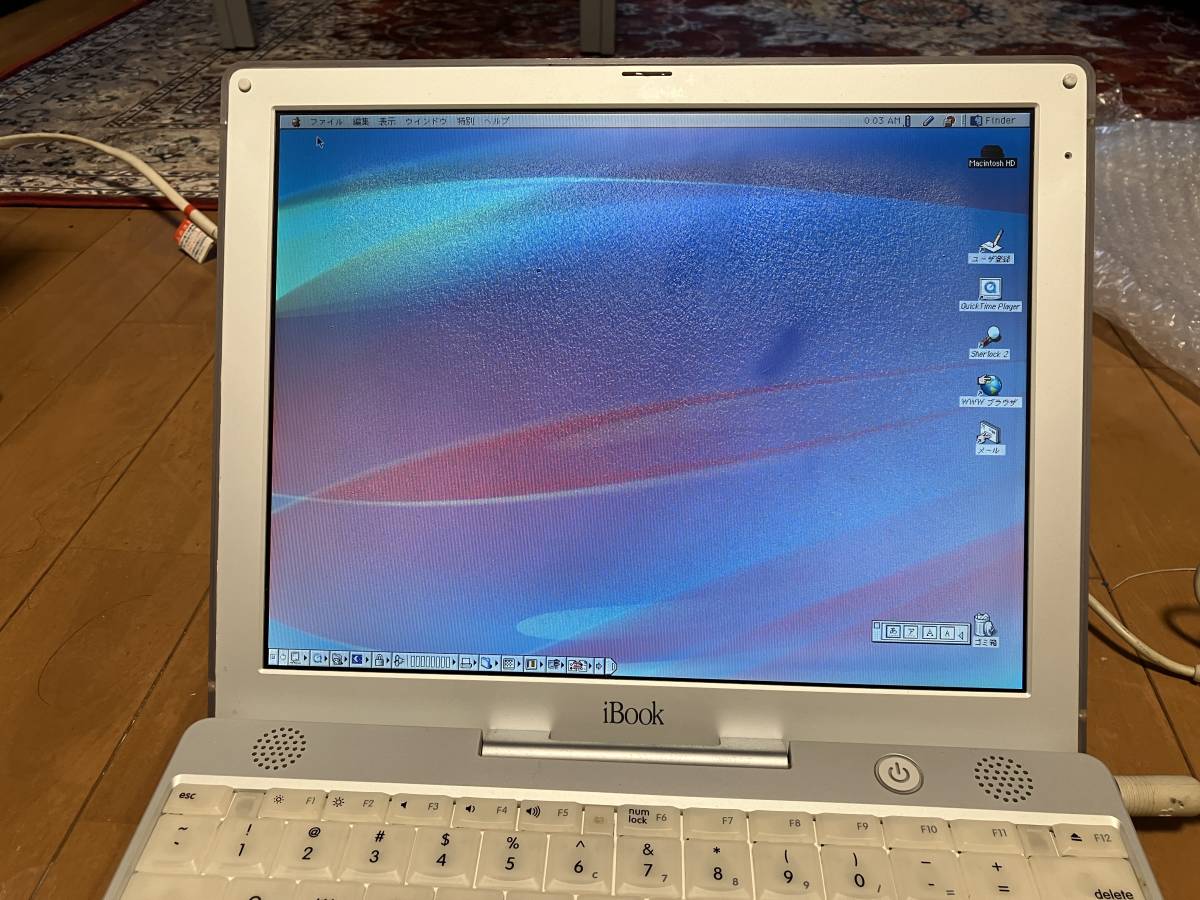 iBook G3 500Mhz 初期動作確認　ジャンク_画像5