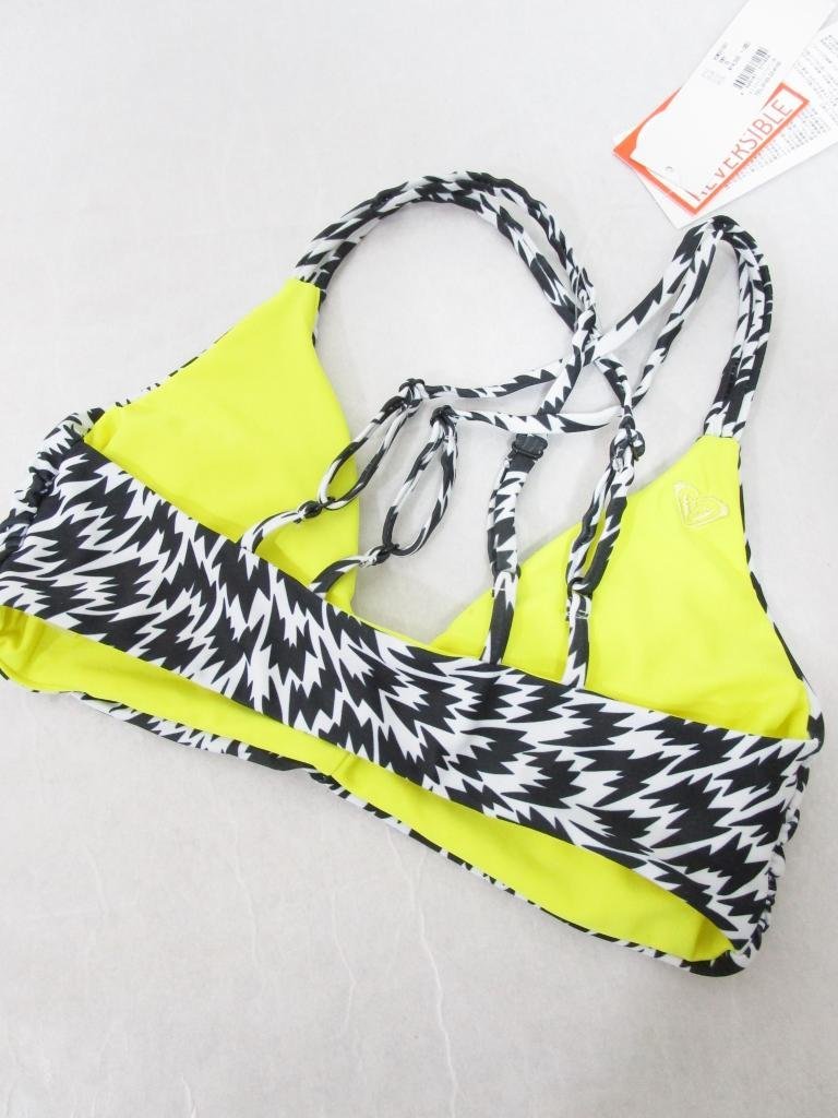 [ including carriage ][ new goods ]ROXY Roxy swimsuit swim wear bikini S size yellow yellow | white white × black black group reversible /n955287