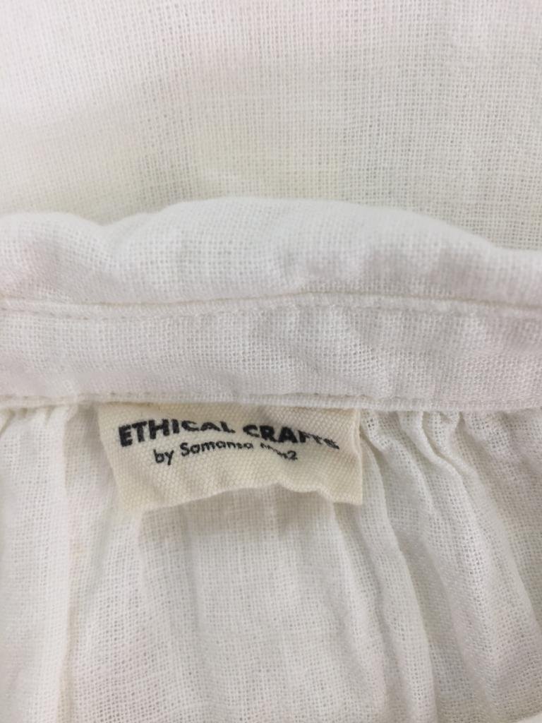 【送料込】 ETHICAL CRAFTS エシカルクラフツバイサマンサモスモス シャツ・ブラウス ホワイト 白 綿 麻 sizeF(フリー) ナチュラル/955515の画像7