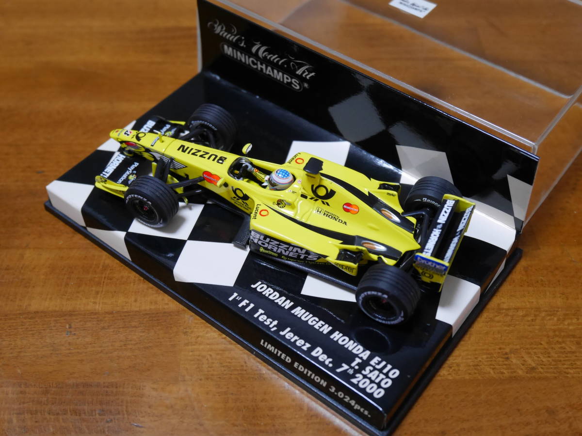 即決 1/43 ミニチャンプス ジョーダン 無限 ホンダ EJ10 佐藤琢磨 ファーストF1テスト 2000 LE3024pcs_画像3