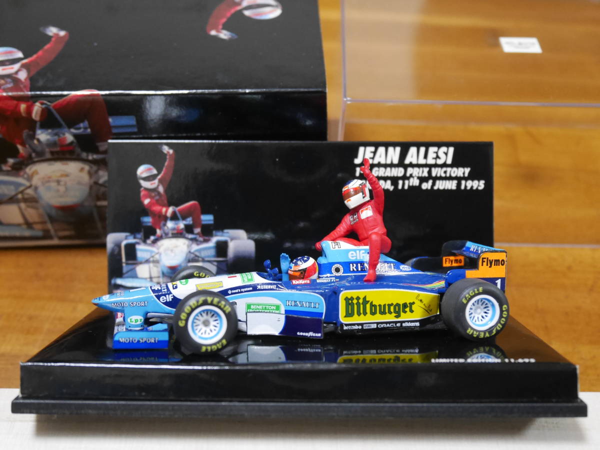 即決 1/43 ミニチャンプス ベネトン ルノー B195 M.シューマッハ 1995 1stWin カナダGP J.アレジ ライドオンアレジ LE11.695pcs_画像4