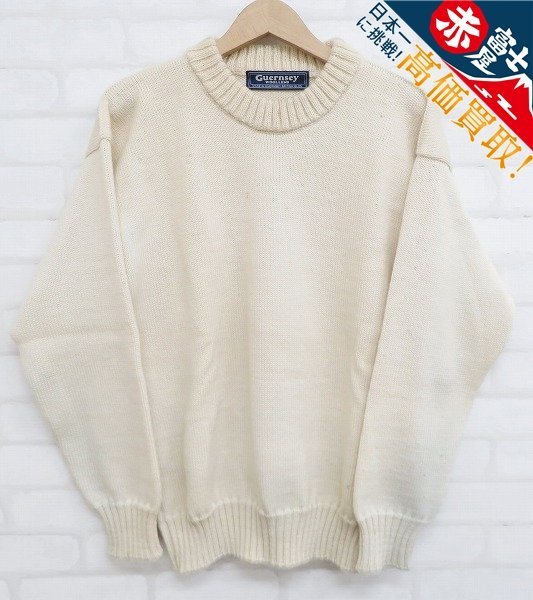 7T8261/GUERNSEY WOOLENS ウールニット セーター 英国製 ガンジーウーレンズ_画像1