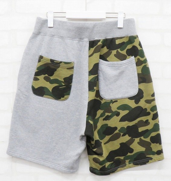 3P4806/A BATHING APE 1ST CAMO SHARK SWEAT SHORTS アベイシングエイプ カモスウェットショーツ ショートパンツ_画像3