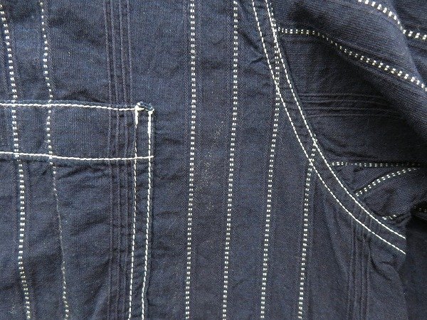 7T8037/CORONA NAVY 1 POCKET BAND COLLAR SHIRT コロナ バンドカラーシャツ_画像9