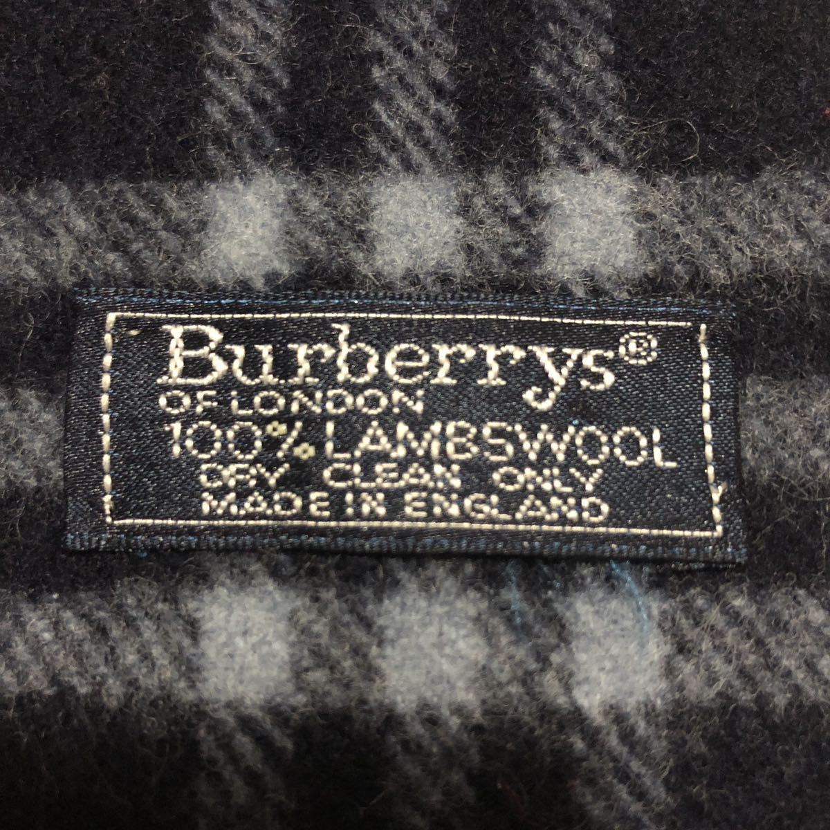 Burberrys/Navy Nova Check/100%LambsWool Scarf/Navy×Blue×Red/バーバリーズ/ノバチェック/ラムウールマフラー/Made in England _画像3