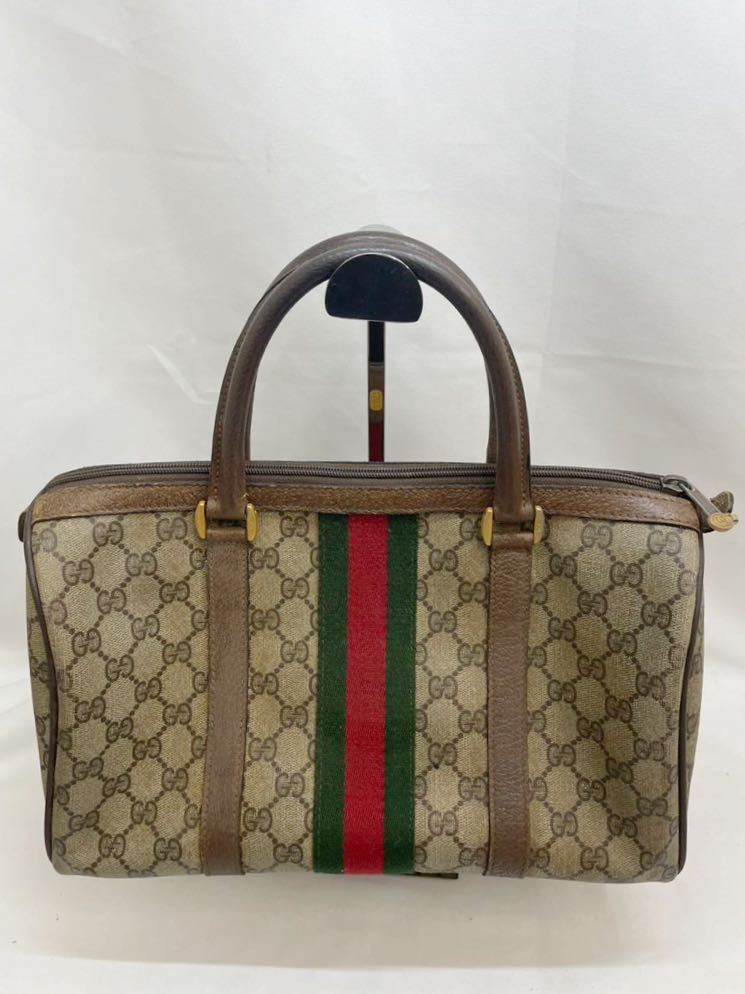 KT1213 GUCCI/オールドグッチ シェリーライン GG柄 ハンドバッグ ミニボストンバッグ 24.02.007 経年品_画像2