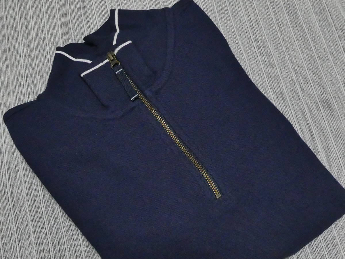 L.L.Bean プルオーバーシャツ１/4 ジッパー メンズUS/Lサイズ ネイビー 綿１００％ 未着用の画像3