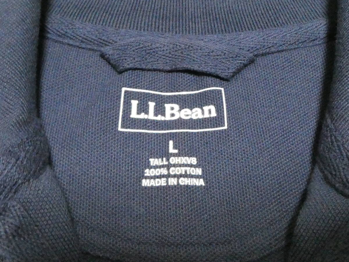 L.L.Bean プルオーバーシャツ１/4 ジッパー メンズUS/Lサイズ ネイビー 綿１００％ 未着用の画像4