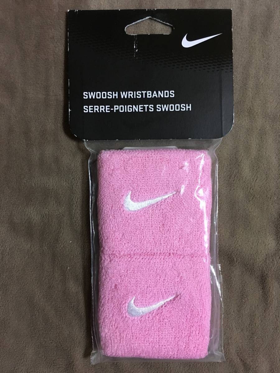 [ free shipping!!* now become exceedingly rare pink color!* unused goods!]*NIKE Nike * wristband *2 piece set / approximately H65×W75mm/ pink *