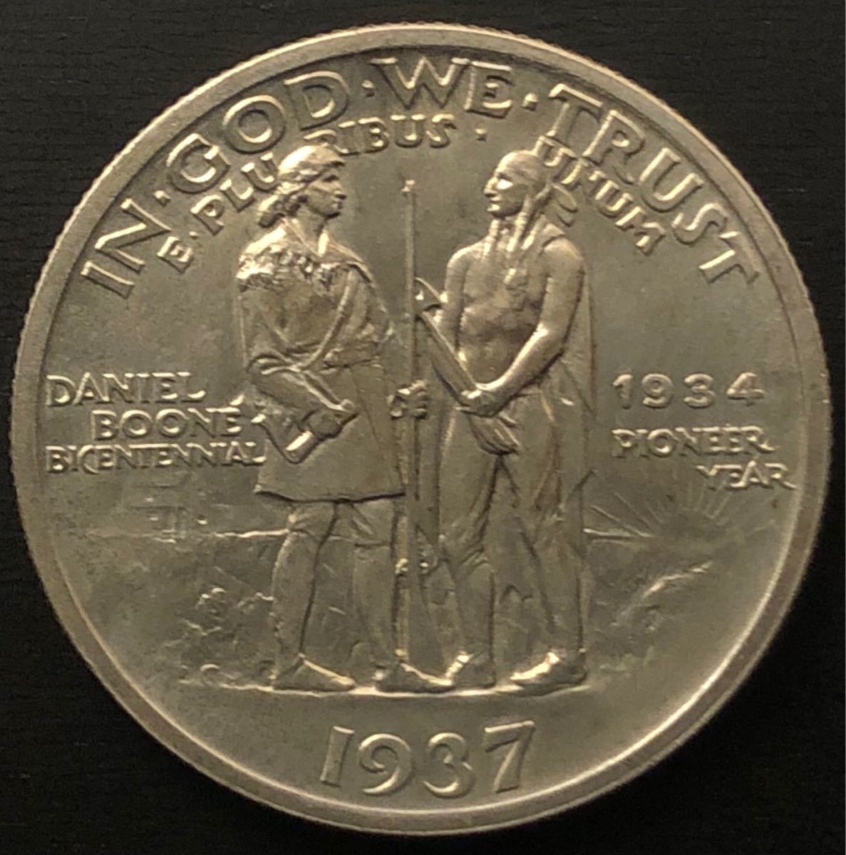  原文:アメリカ銀貨 1937 ダニエル ブーン ハーフダラー 12.5g