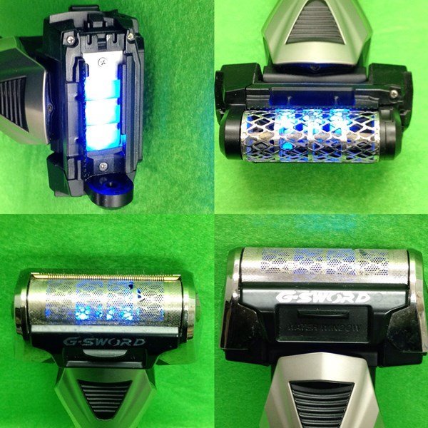 [ Hitachi роторный бритва ji-so-doRM-LX6D / коробка *LED свет сухой контейнер * источник питания адаптор есть / вне лезвие (3 шт, трещина есть )* внутри лезвие (2 шт ) есть ]