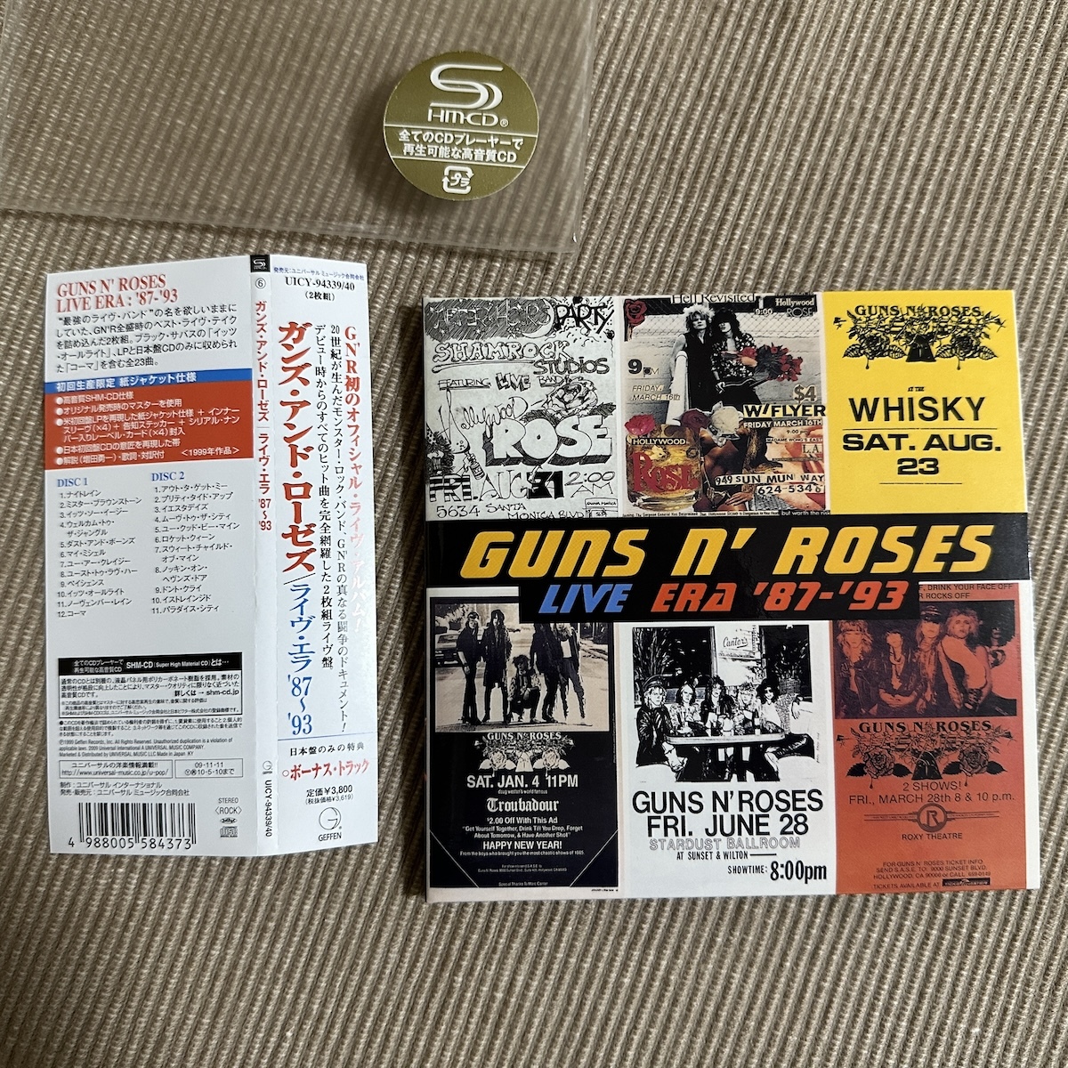 美品 稀少 紙ジャケ GUNS N'ROSES ガンズ・アンド・ローゼズ「ライヴ・エラ '87〜'93」2枚組 高音質 SHM-CD 初回限定盤_画像3