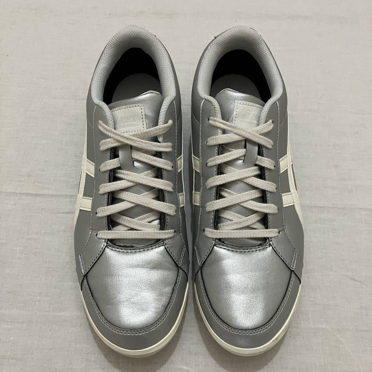 極美品 美品 アシックス メンズmen'sゴルフシューズ ゲルプレショット クラシック3 GEL-PRESHOT CLASSIC3 GOLF ゴルフ シルバー 27 27cm_画像2