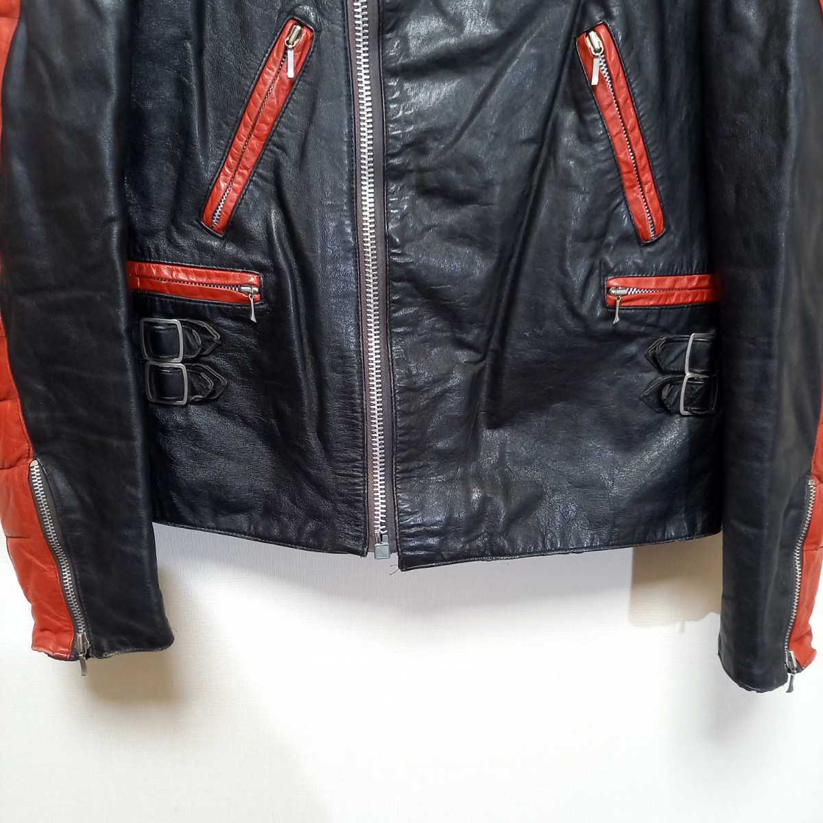 70s 英国製 Peter Dobbs Leathers セミダブル ライダースジャケット メンズ L スーパーモンザ ロンジャン 60s 革ジャン レザージャケット_画像3