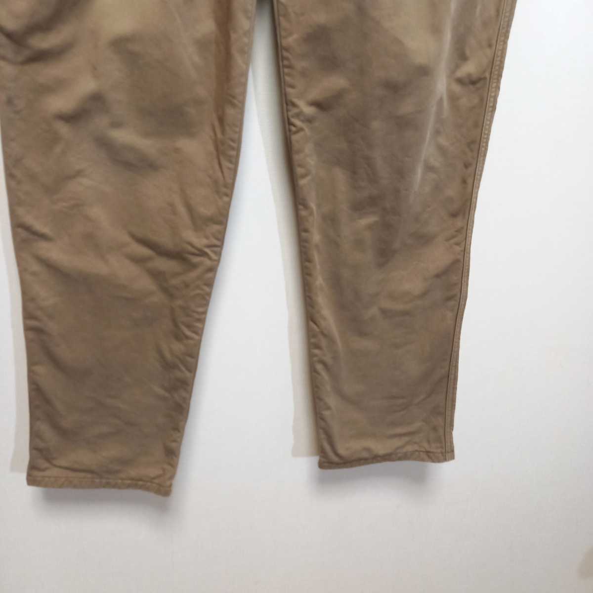 《ネル裏地 / アメリカ製》80s 90s L.L.BEAN 2プリーツ チノパン 32×34 ワークパンツ TALON ビンテージ USA製 スラックス トラウザーズ_画像3