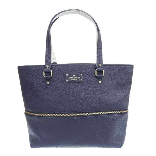 1円 【中古】kate spade ケイトスペード レザー トートバッグ ブルー