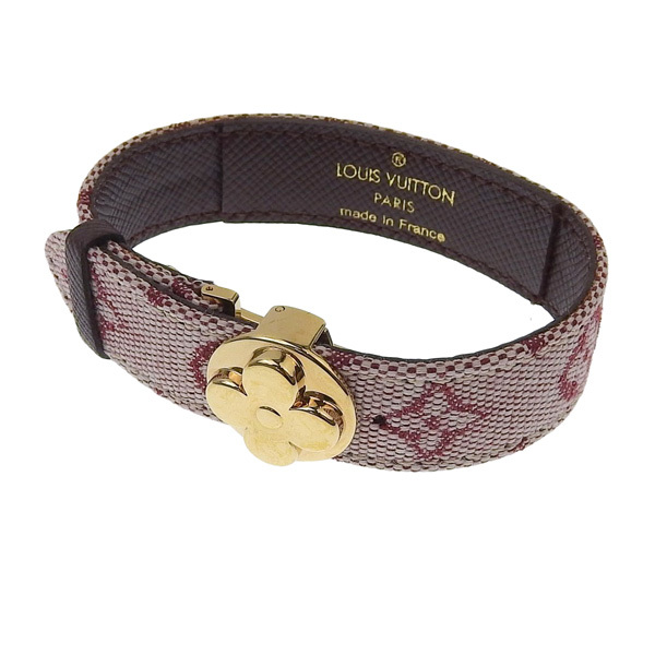 【中古】LOUIS VUITTON ルイヴィトン モノグラム ミニ グッドラック ブレスレット M64459 レッド レディース gy