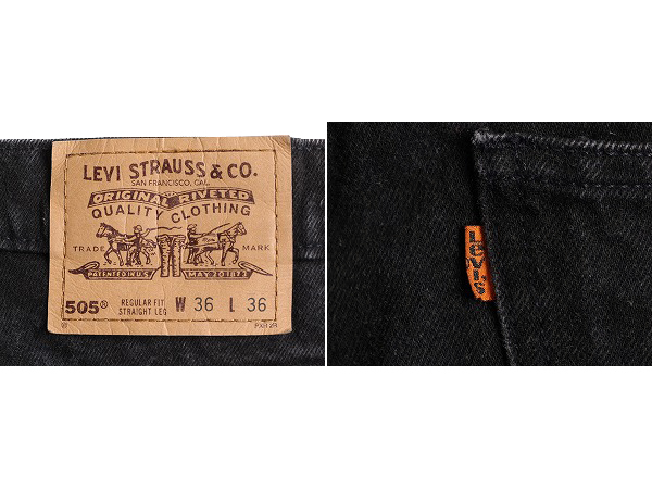 90s 00s リーバイス 505 ブラック デニム パンツ メンズ 36 36/ 古着 90年代 00年代 Levis ジーンズ ジーパン Gパン スリム ストレート 黒_画像4