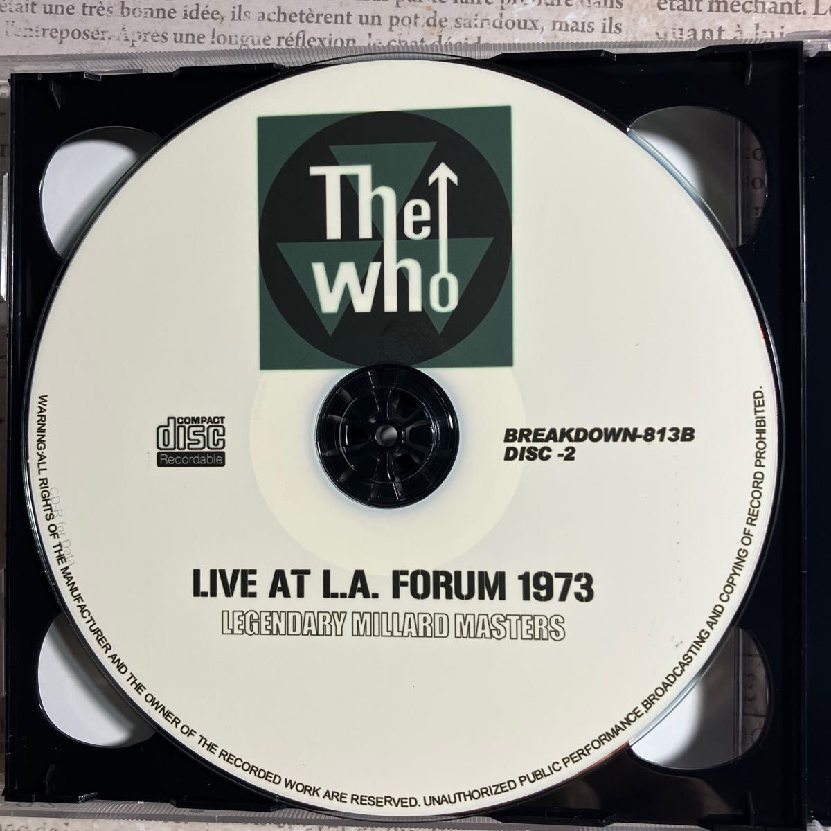 THE  WHO LIVE AT L.A.FORUM 1973 CD