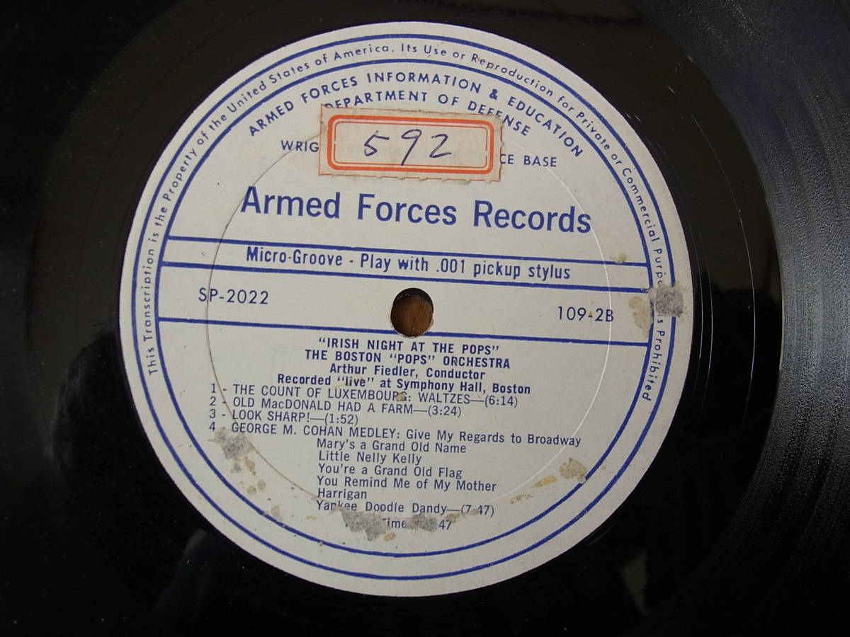 1960年代米軍放送局のLPレコード－ボストン・ポップス・オーケストラー_画像3