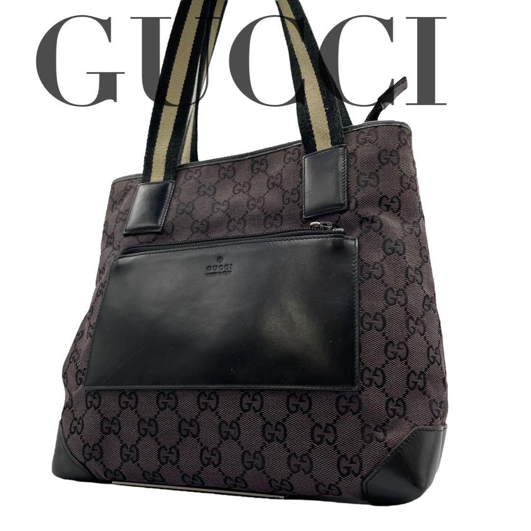 グッチ GUCCI ワンショルダーバッグ ハンドバッグ GGキャンバス 黒-