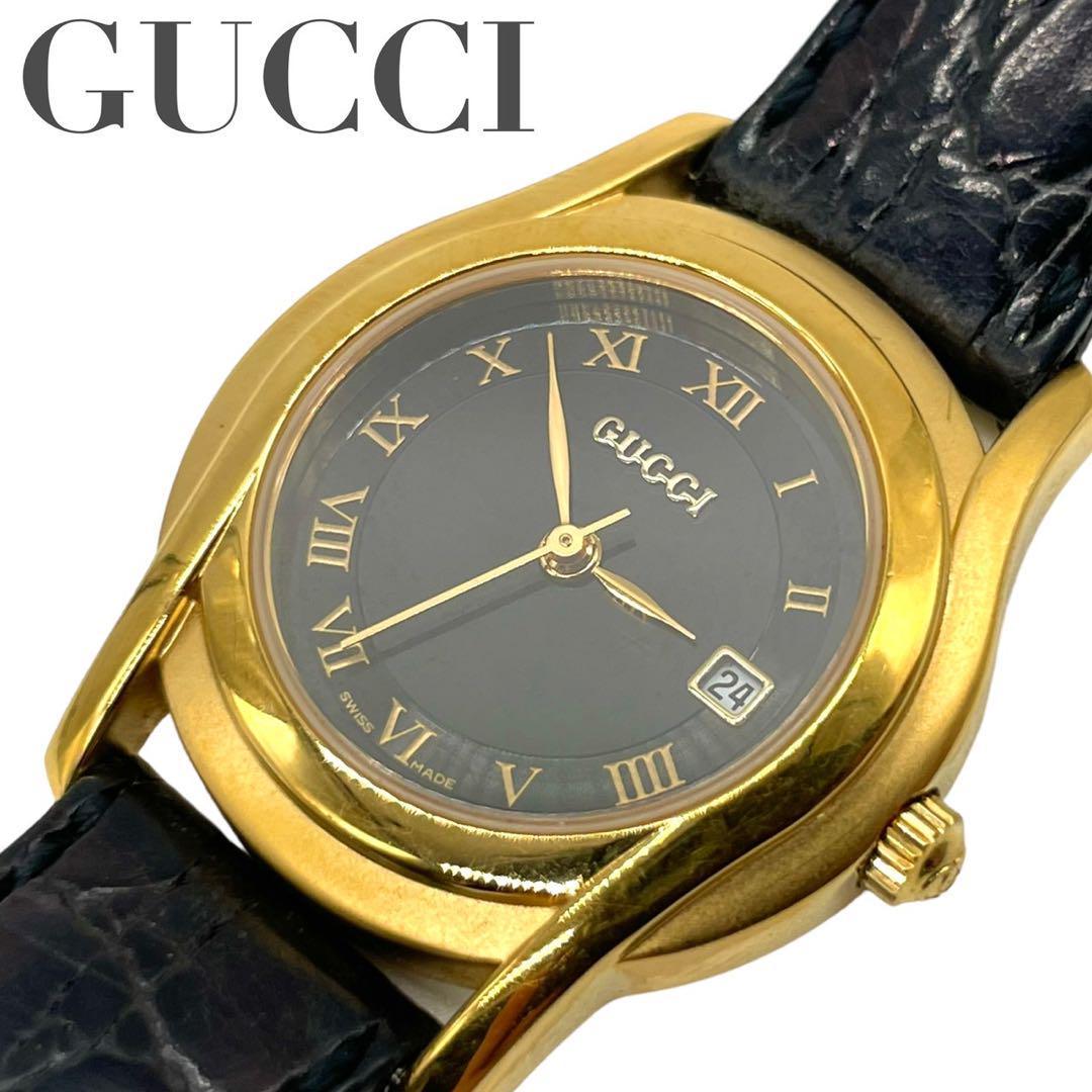GUCCI グッチ　クォーツ　腕時計　アナログ　金　ゴールド　QZ 5400L