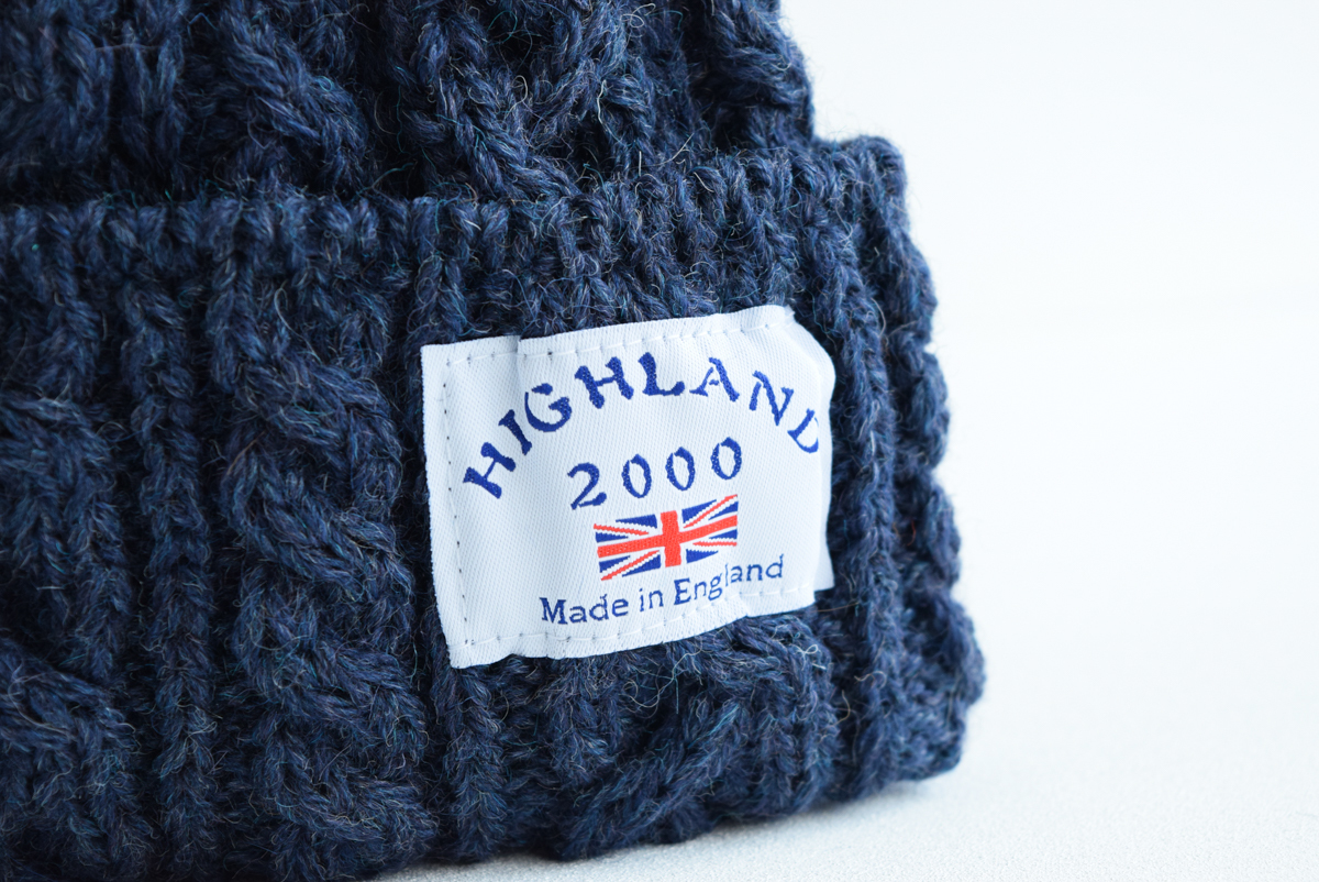 新品 HIGHLAND 2000 ハイランド イギリス製 ウール ニット帽 ニット キャップ　帽子　管理No.M245Q2732　denim_画像2