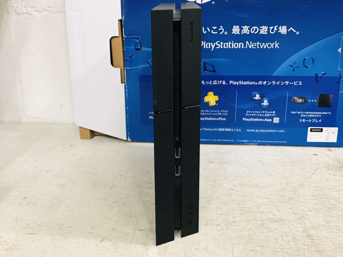 z1202-23 ★ PlayStation4 プレステ4 本体 リモコン コード各種 USB無線レシーバー 他 / 型:CUH-1200A ジェットブラック 通電確認済み_画像8