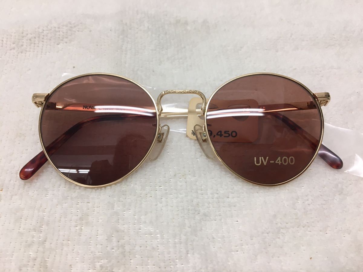 m1129-75★未使用 NOVA Cluster 眼鏡 サングラス （UV-400）F□19 140 アイウェア  ゴールドフレーム べっこう柄の画像1