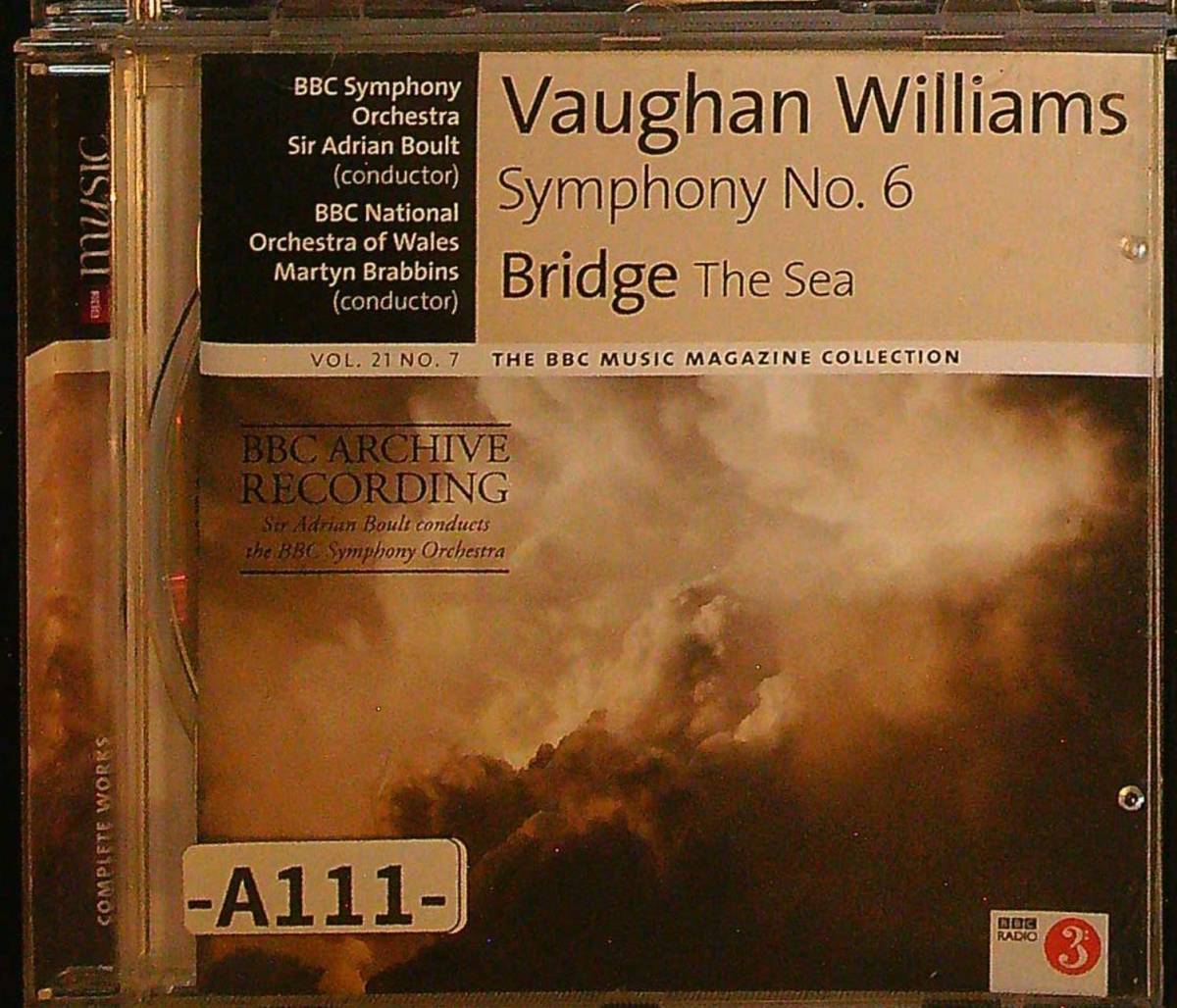 【BBC】ヴォーン・ウィリアムズ:交響曲第6番、ブリッジ：海  エイドリアン・ボールト BBC交響楽団ほか -A111- CDの画像1