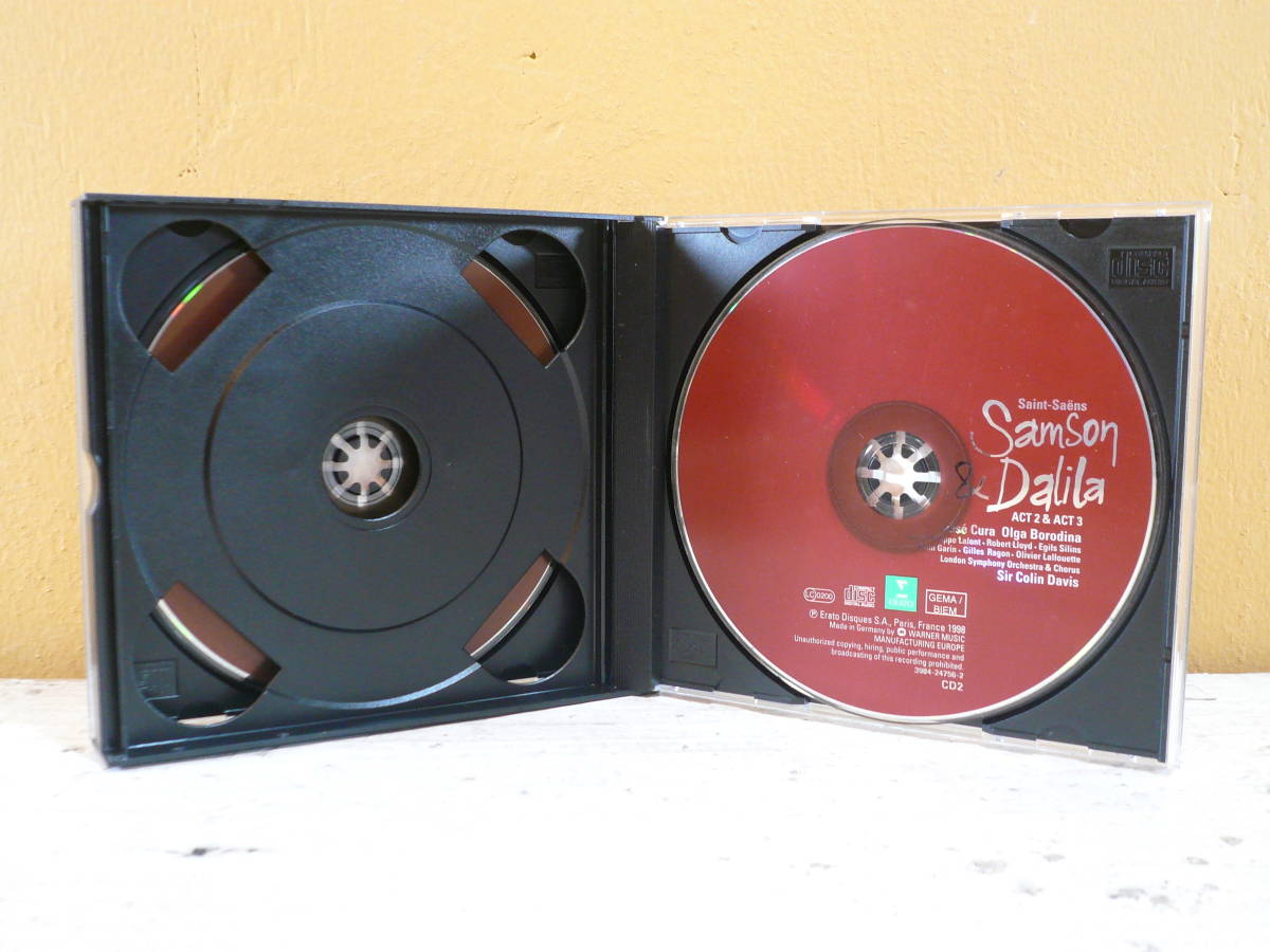 クラシック EU盤 2CD BOX / サン=サーンス :歌劇「サムソンとデリラ」 コリン・デイヴィス Disc美品 3ヶ国語歌詞付 Erato 3984-24756-2_画像6