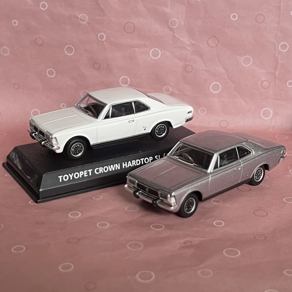 * out of print famous car collection Toyopet Crown hardtop SL (MS51) 1968 white & gray 2 pcs set white Crown mountain ..[.. prompt decision price ] postage included 