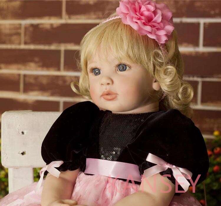  Reborn doll real baby doll to gong - doll baby doll 55cm high class lovely gold . girl Princess long 