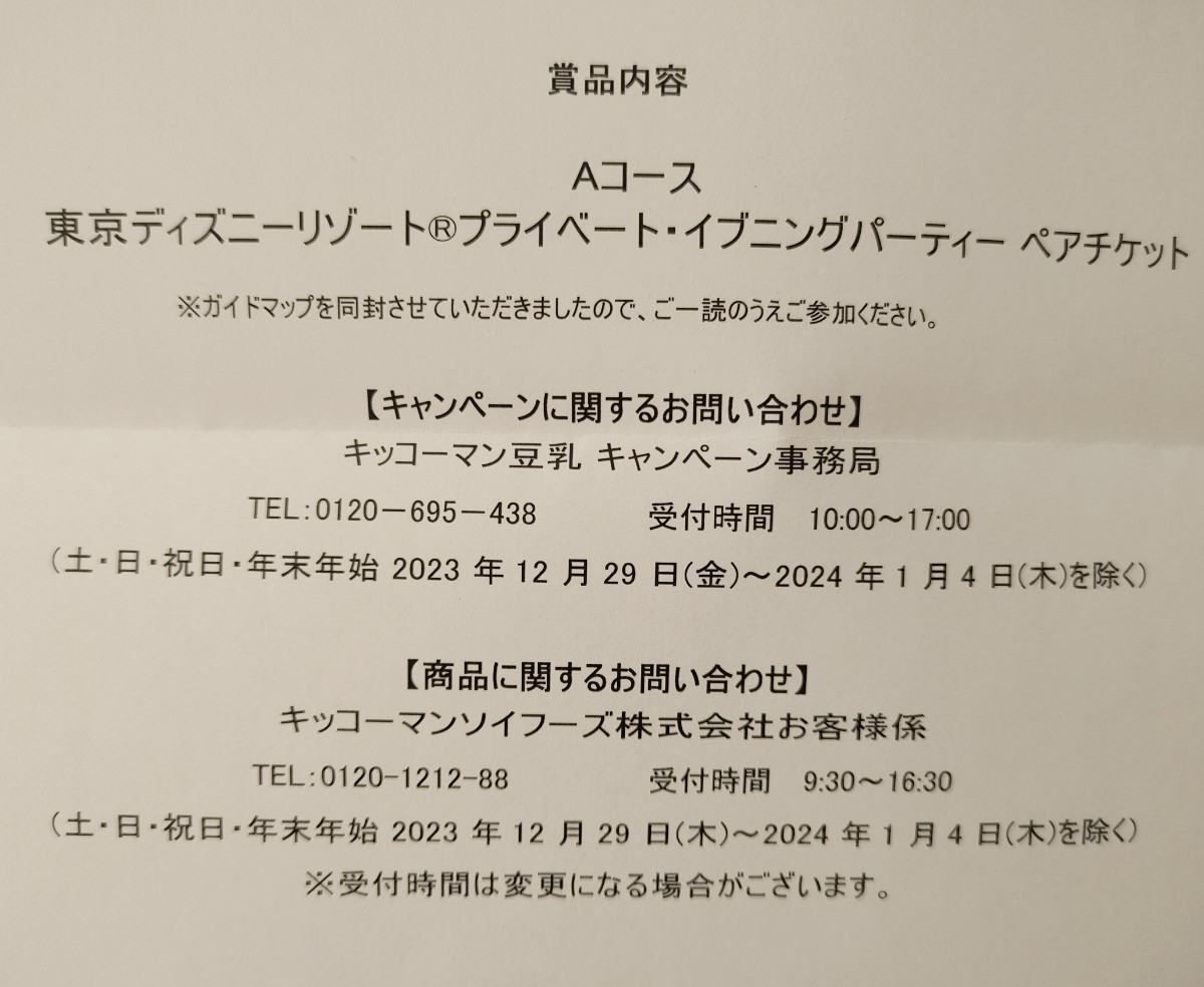 東京ディズニーランド　プライベート・イブニング・パーティー　ペアチケット　2024年1月12日_画像4