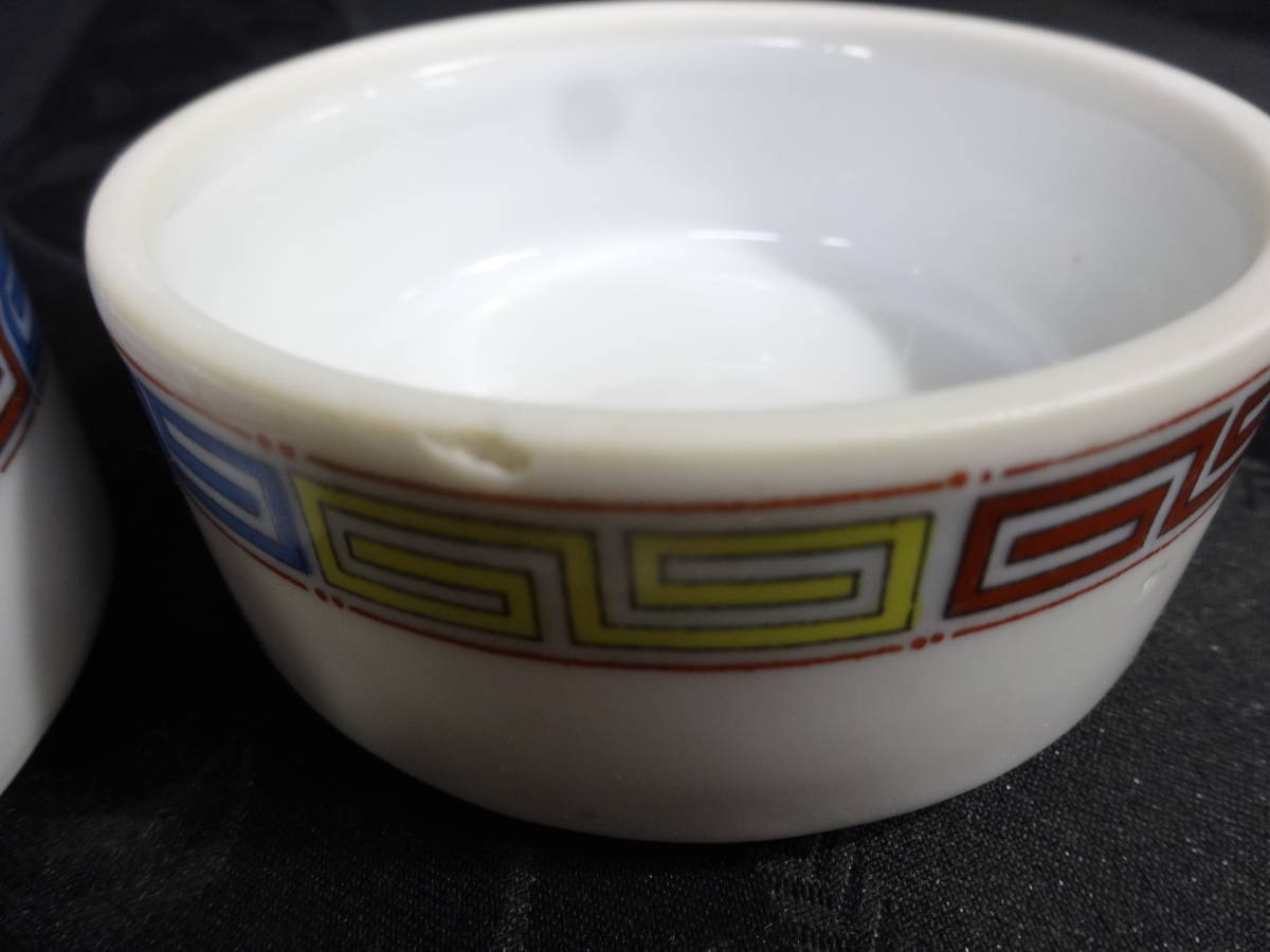 [ свет мир керамика 3 вид совместно ] китайский глубокая тарелка 5 шт соевый соус разница ., контейнер для приправы каждый 1 шт цветочный принт pot Showa Retro античный керамика посуда [A8-1①]1213