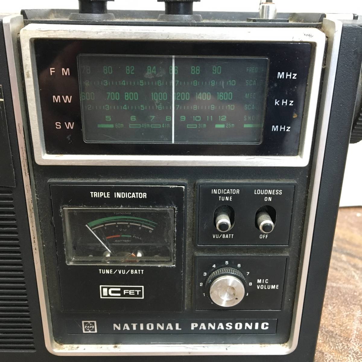 National Panasonic RF-848 ワールドボーイ GXO FM/MW/SW ラジオ マイクミキシング トランシーバ ジャンク 菊HG_画像4