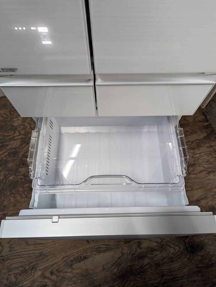札幌発 2022年製 三菱 ノンフロン冷凍冷蔵庫 MR-WX52G-W1 517L 製氷機 動作確認済み 菊倉E_画像4