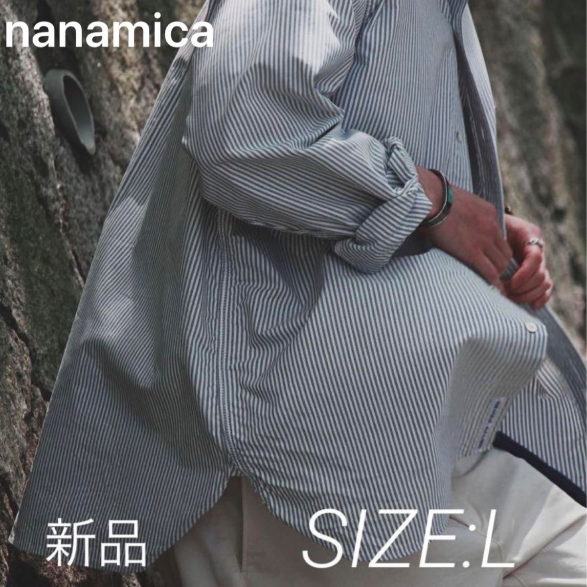 新品 nanamica Button Down Stripe Wind Shirt ナナミカ ボタン 新品 nanamica Button Down Stripe Wind Shirt ナナミカ ボタン