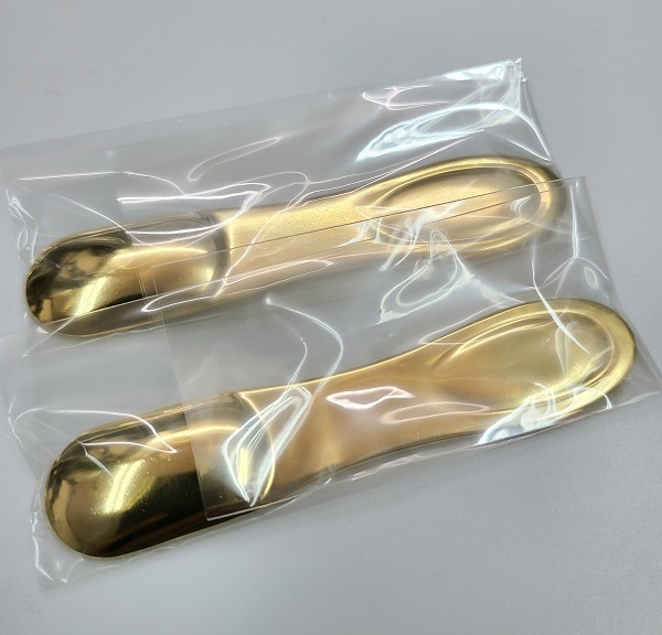  unused is -gendatsu gold. spoon pair 2 pcs set Japan Niigata . three article made stainless steel gilding finishing not for sale Haagen-Dazs ②