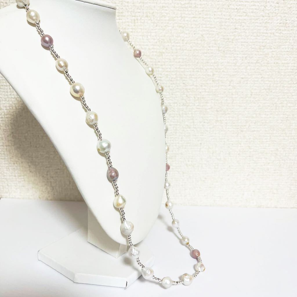 本真珠 ロングネックレス 限定商品 パールネックレス 本真珠 18k仕上げ 11mm 冠婚葬祭 jewelry バロックパール 天然 80cm_画像3